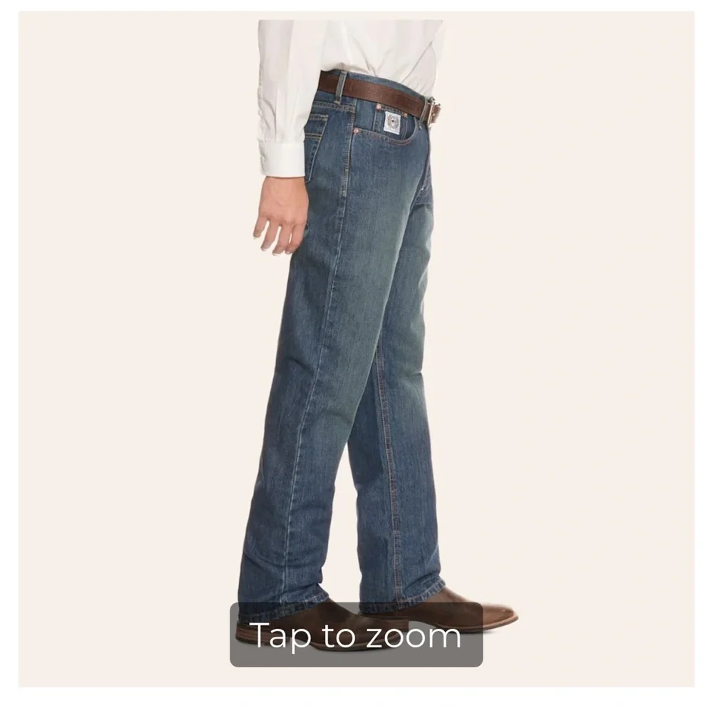 CINCH MEN'S WHITE LABEL DARK WASH RELAXED FIT STRAIGHT LEG JEAN